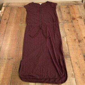 Gap womens size small Maroon button front with waist tie cinch dress
